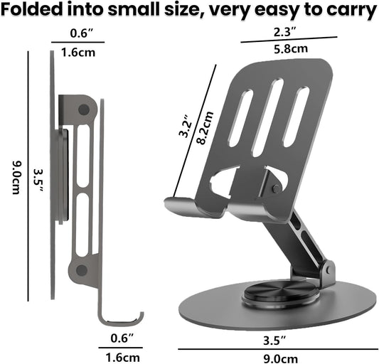 Metal Foldable Mobile Stand – Adjustable Phone Holder for Desk, Kitchen & Office Use | Universal Smartphone Stand