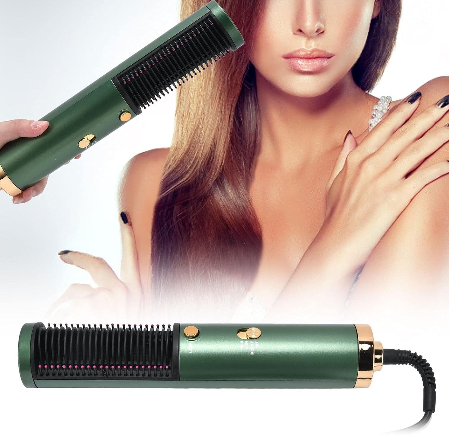 3-in-1 Hot Air Hair Styling Brush – Hair Dryer & Volumizing Straightening Comb for Quick Hair Styling