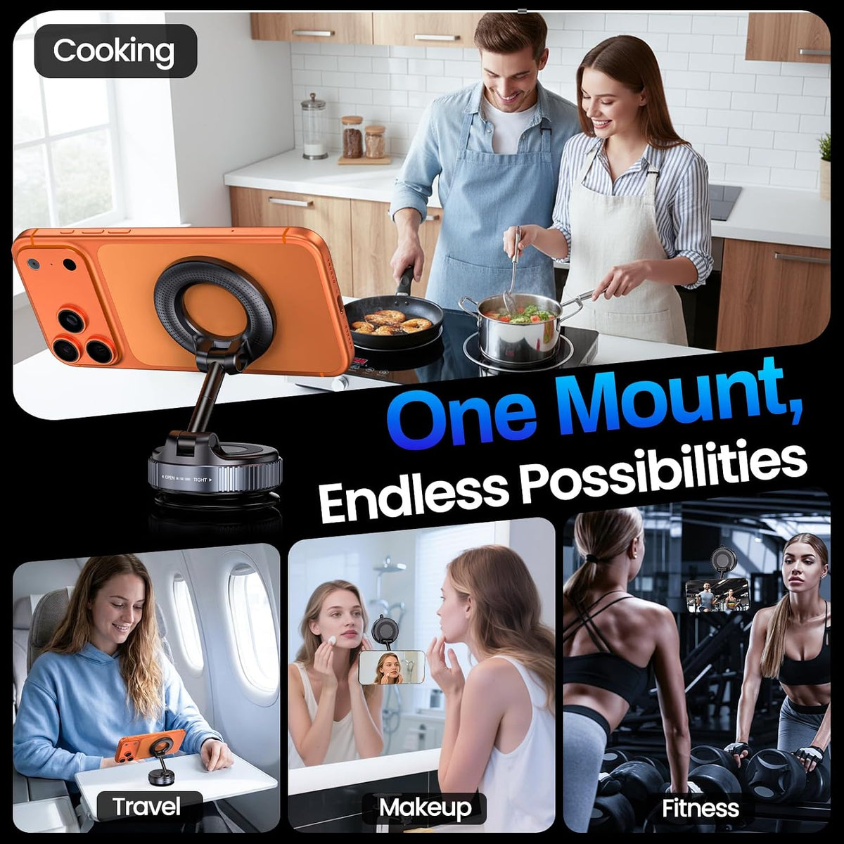 Magnetic Mobile Phone Holder | Strong Grip Adjustable Phone Stand