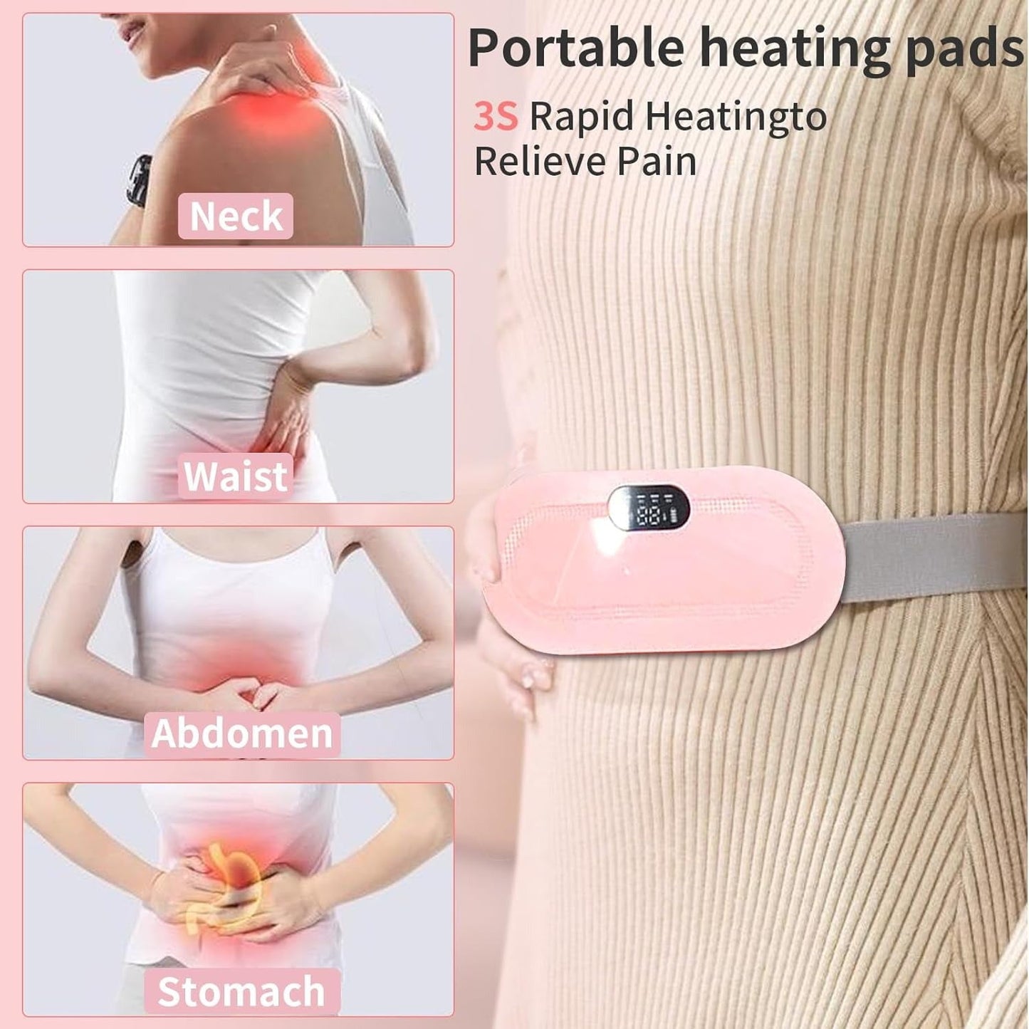 Rechargeable Heating Belt – Adjustable Warm Waist Support Belt with Multiple Heat Levels for Comfort Use