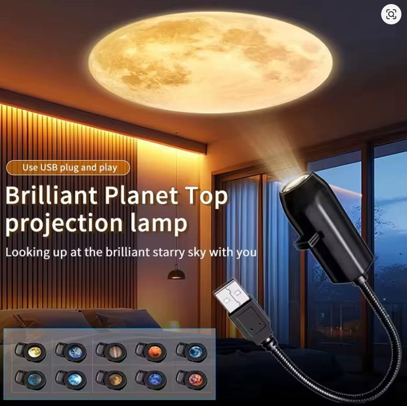 USB Moon Projection Lamp – 3D Moon Night Light with 3 Color Projection Cards - Free Shipping