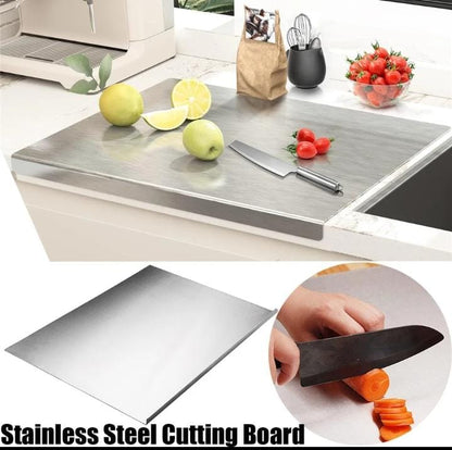 Stainless Steel Cutting Board – Double-Sided Heavy Duty Chopping Board for Meat, Vegetables & Kitchen Food Preparation