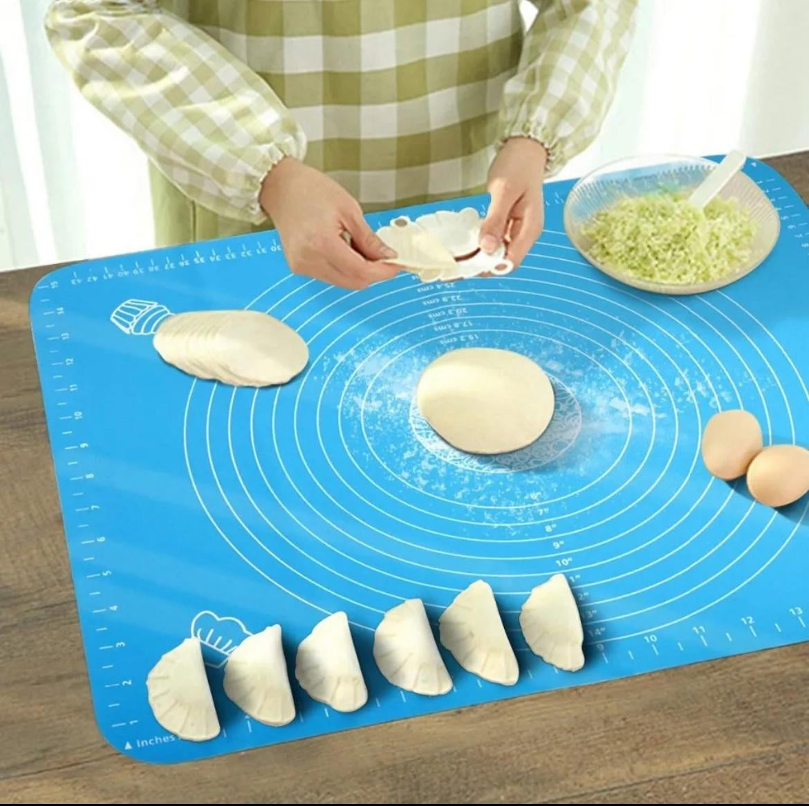 Large Non-Stick Silicone Dough Rolling Mat with Measurement Guide – Big Size Roti, Pizza & Pastry Baking Mat