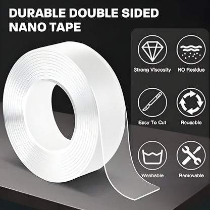 Nano Double-Sided Adhesive Tape – Transparent Reusable Strong Grip Tape for Home & Office Use