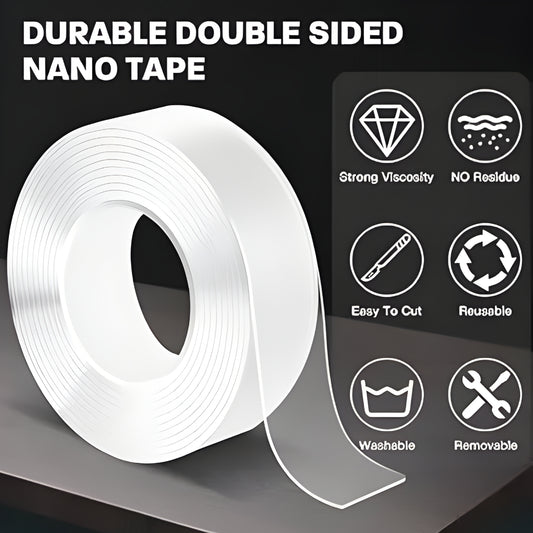 Nano Double-Sided Adhesive Tape – Transparent Reusable Strong Grip Tape for Home & Office Use