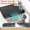 Silicone Sink Drying Mat with Drain Spout – Anti-Slip Kitchen Dish Drying Mat for Countertop