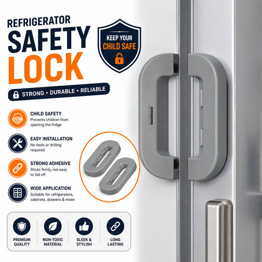 Refrigerator Safety Lock – Child Proof Fridge Lock, Cabinet & Drawer Lock