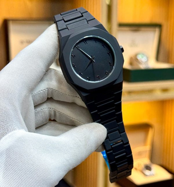 Aura Minimalist Analog Watch – Classic Unisex Wrist Watch with Butterfly Lock Strap for Daily Wear