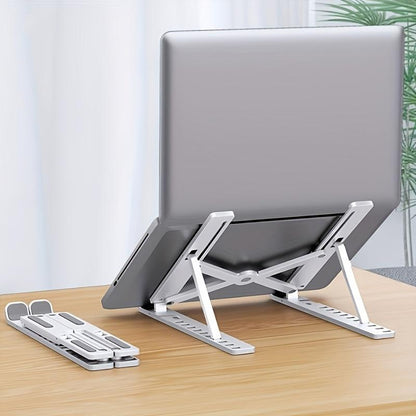 Adjustable Foldable Aluminum Laptop Stand with Carry Pouch – Portable Ergonomic Notebook Holder