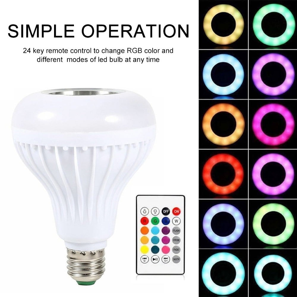 Bluetooth RGB LED Music Bulb Speaker – Wireless Color Changing Light with Built-in Bluetooth Audio Speaker