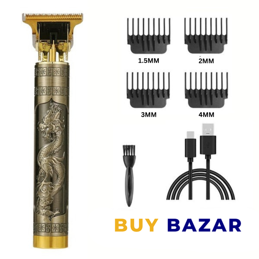 T9 Electric Hair Trimmer with Metal Body – Cordless Rechargeable Beard & Hair Clipper for Men