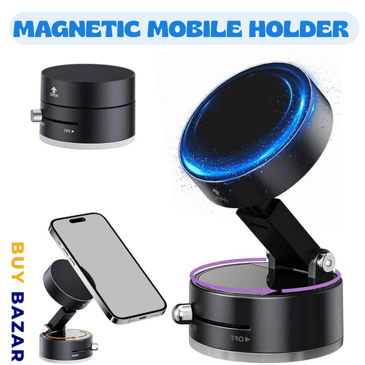 Magnetic Mobile Holder – 360° Rotating Adjustable Phone Stand for Car Dashboard & Desk