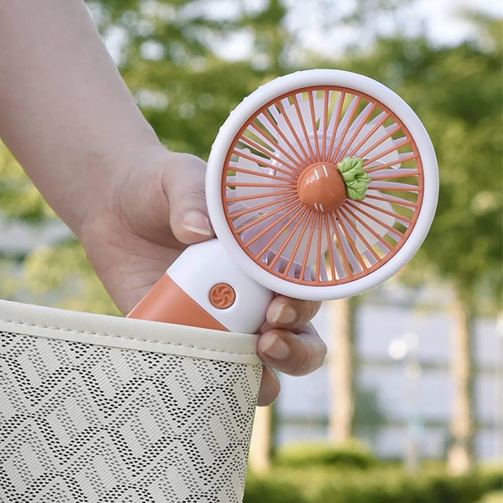 Mini Portable Handheld Rechargeable Fan | 3 Speed Pocket Fan with Adjustable Airflow for Home, Office & Travel