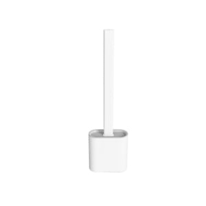 Silicone Toilet Brush with Holder - Flexible Soft Bristle Bathroom Cleaning Brush Set