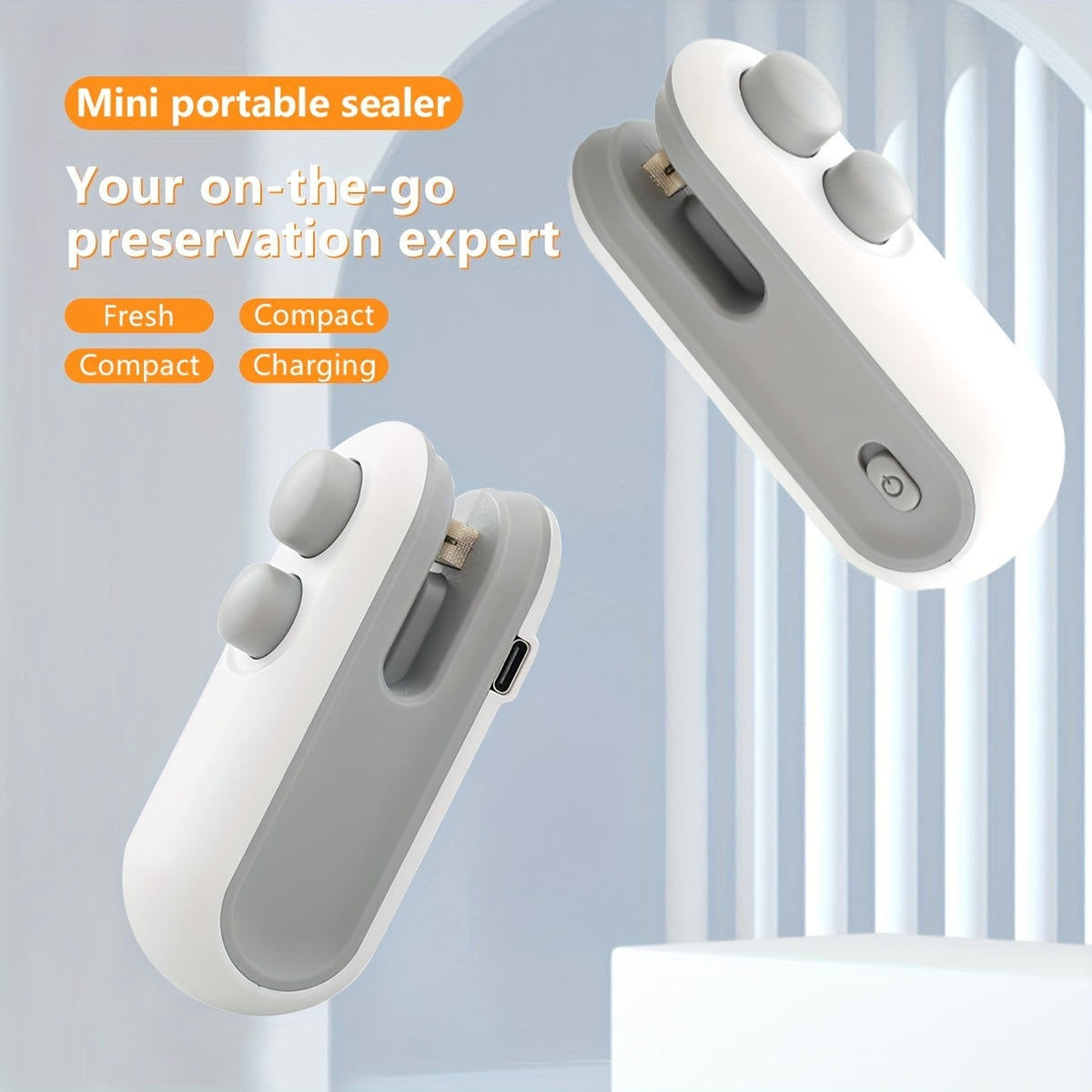 2-in-1 Portable Heat Sealer & Cutter – Rechargeable Food Bag Sealing Machine