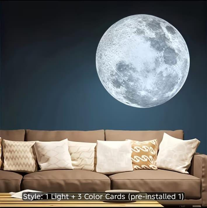 USB Moon Projection Lamp – 3D Moon Night Light with 3 Color Projection Cards - Free Shipping
