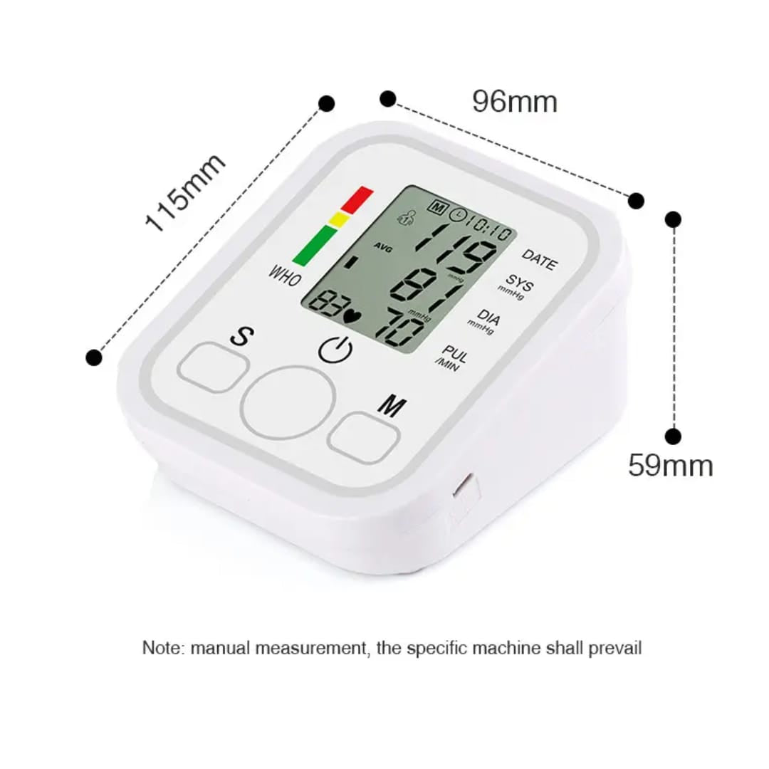 Digital Blood Pressure Monitor for Home Use – Automatic Upper Arm BP Machine with Large LCD Display