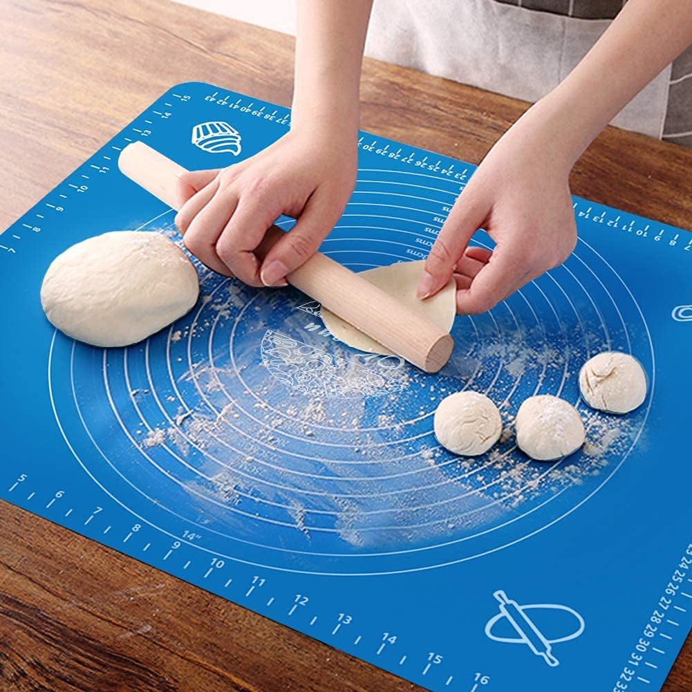 Large Non-Stick Silicone Dough Rolling Mat with Measurement Guide – Big Size Roti, Pizza & Pastry Baking Mat