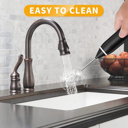 USB Rechargeable Milk Frother – Handheld Electric Coffee Frother & Foam Maker with Stainless Steel Whisk
