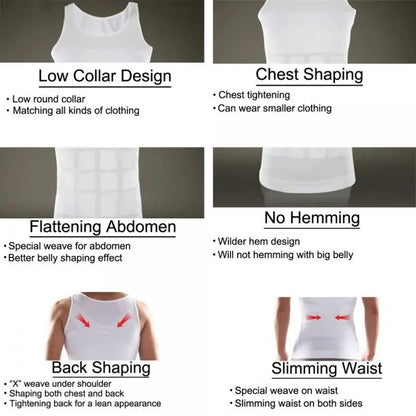 Men’s Compression Body Shaper Vest – Slim Fit Stretchable Undershirt for Everyday Wear & Layering