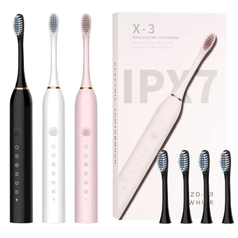 X-3 Electric Toothbrush with 4 Replacement Brush Heads - Free Shipping