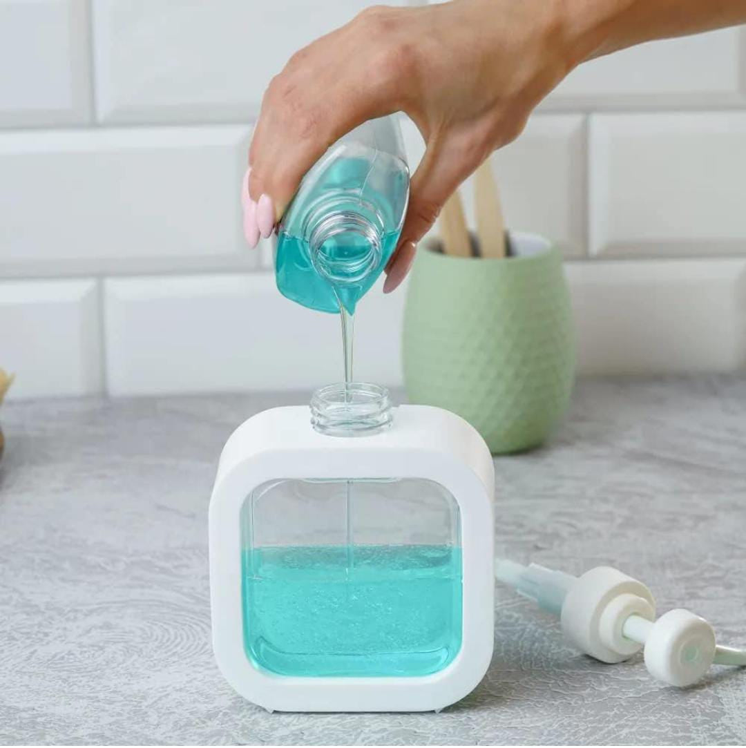Refillable Liquid Soap Dispenser Pump Bottle - Modern Countertop Hand Wash & Dish Soap Container