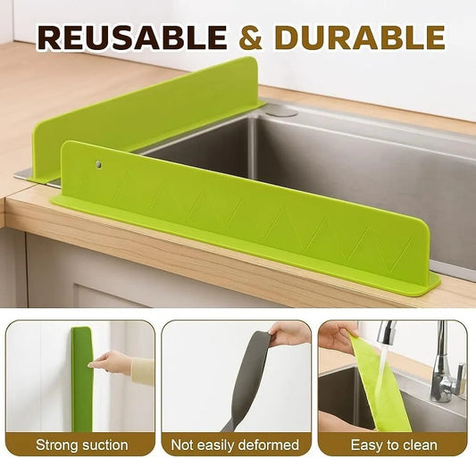 Silicone Kitchen Sink Splash Guard Water Barrier | Reusable & Easy to Clean