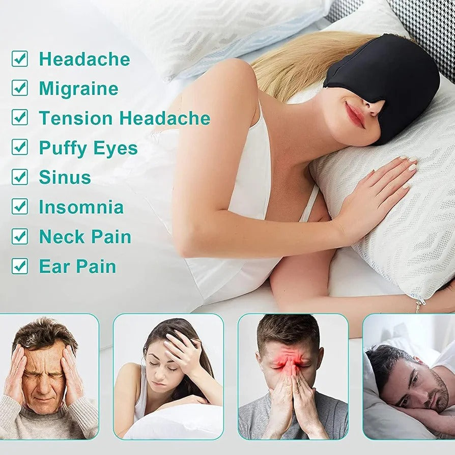 Cooling Gel Migraine Relief Cap – Reusable Hot & Cold Therapy Headache Relief Mask - Free Shipping