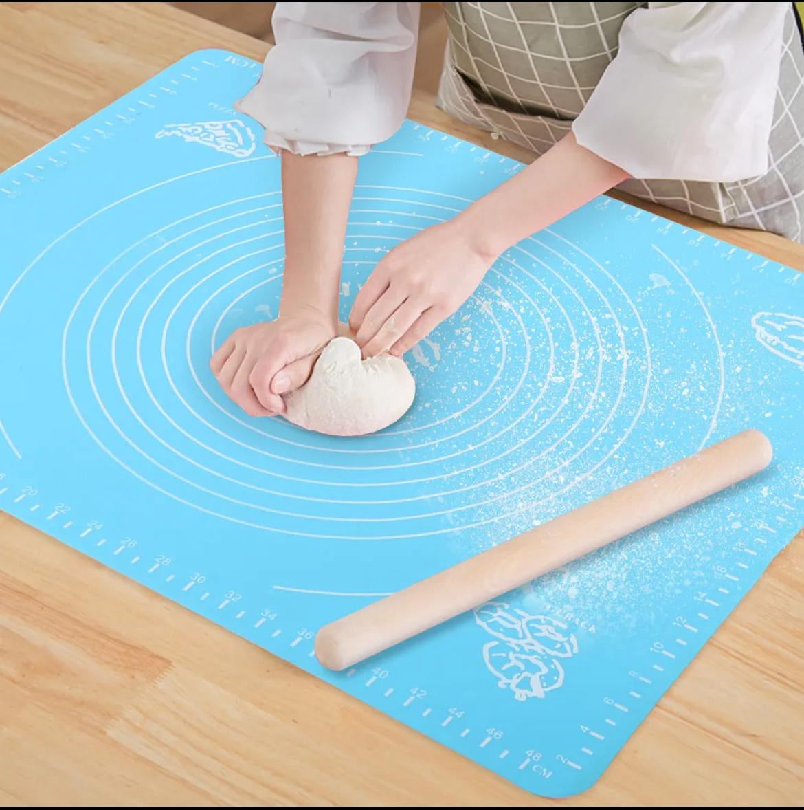 Large Non-Stick Silicone Dough Rolling Mat with Measurement Guide – Big Size Roti, Pizza & Pastry Baking Mat