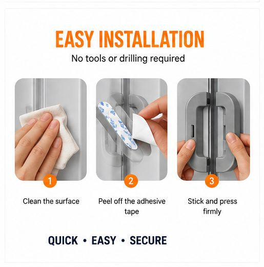 Refrigerator Safety Lock – Child Proof Fridge Lock, Cabinet & Drawer Lock