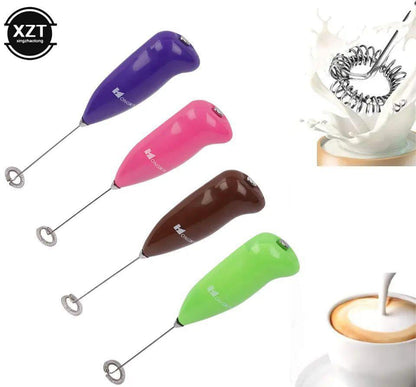 Handheld Electric Milk Frother – Battery Operated Coffee Foam Maker with Stainless Steel Whisk