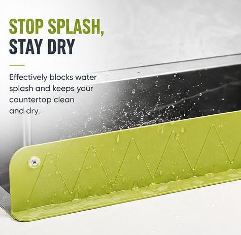 2-in-1 Silicone Faucet Mat & Kitchen Sink Splash Guard – Water-Resistant Countertop Protector