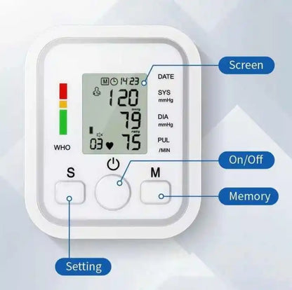 Digital Blood Pressure Monitor for Home Use – Automatic Upper Arm BP Machine with Large LCD Display