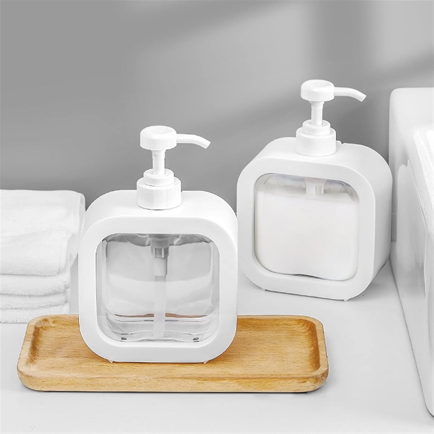 Refillable Liquid Soap Dispenser Pump Bottle - Modern Countertop Hand Wash & Dish Soap Container