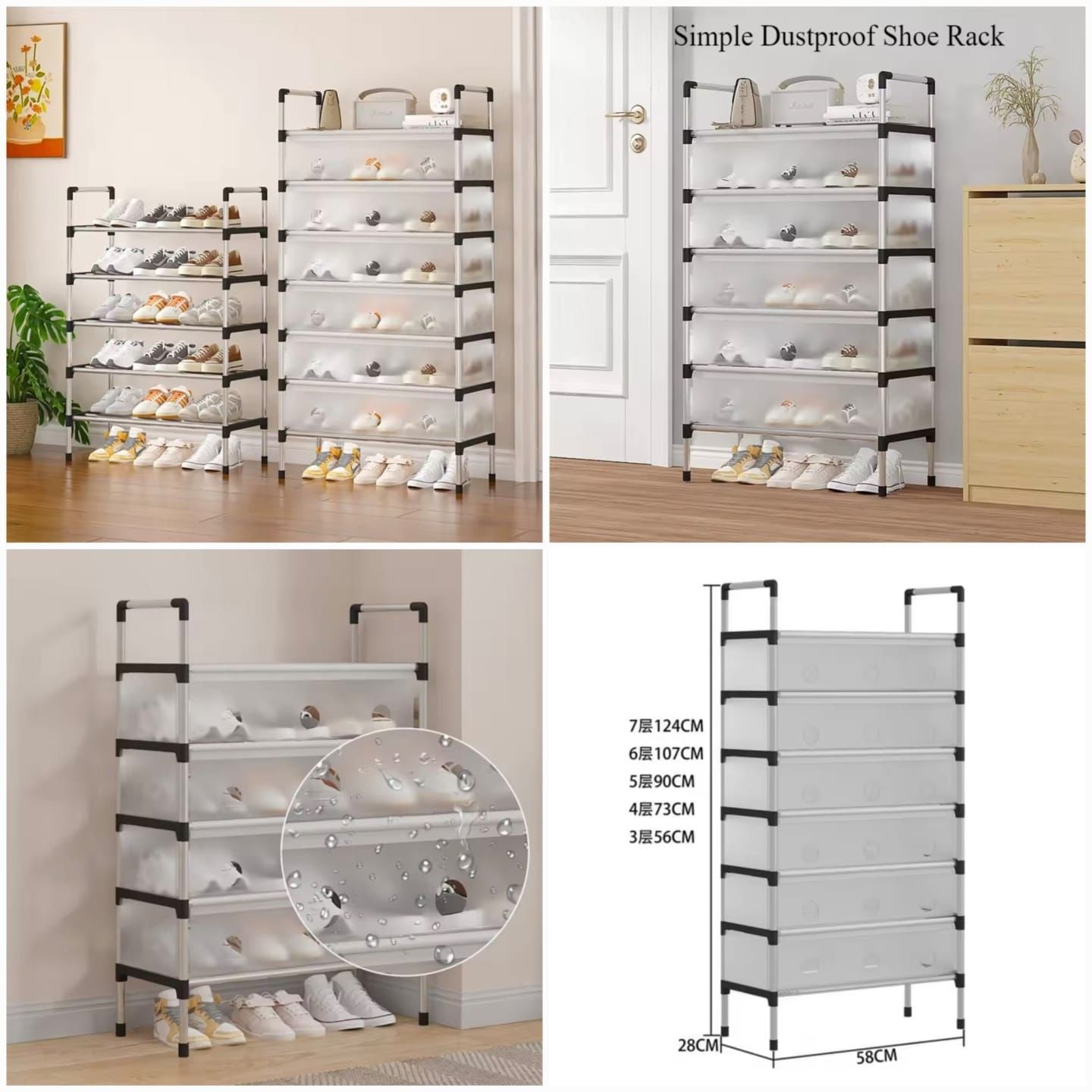 Dustproof Shoe Rack Organizer – Multi-Layer Shoe Storage Cabinet with Cover
