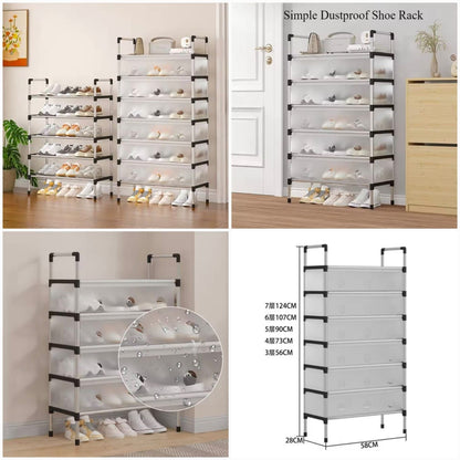 Dustproof Shoe Rack Organizer – Multi-Layer Shoe Storage Cabinet with Cover