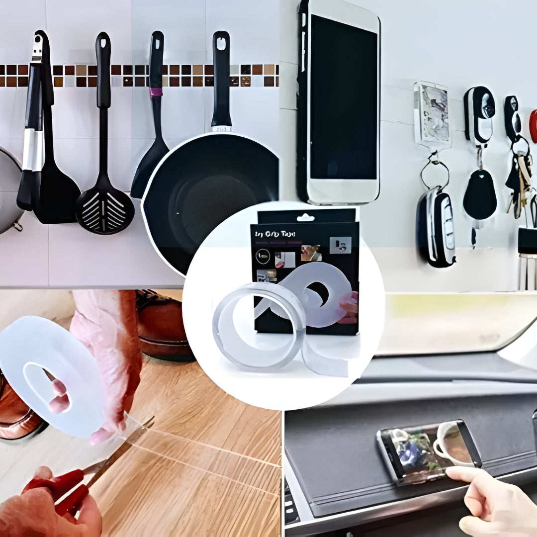 Nano Double-Sided Adhesive Tape – Transparent Reusable Strong Grip Tape for Home & Office Use