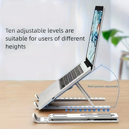 Adjustable Foldable Aluminum Laptop Stand with Carry Pouch – Portable Ergonomic Notebook Holder