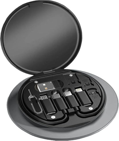 5 in 1 60W Fast Charging Cable Kit – Multi Charging Cable with USB Adapter, SIM Card Storage & Phone Stand