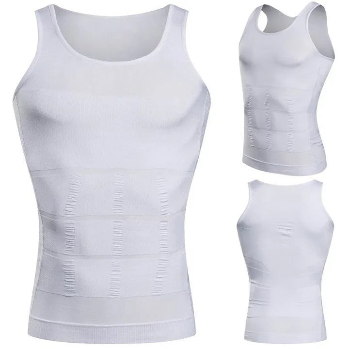 Men’s Compression Body Shaper Vest – Slim Fit Stretchable Undershirt for Everyday Wear & Layering