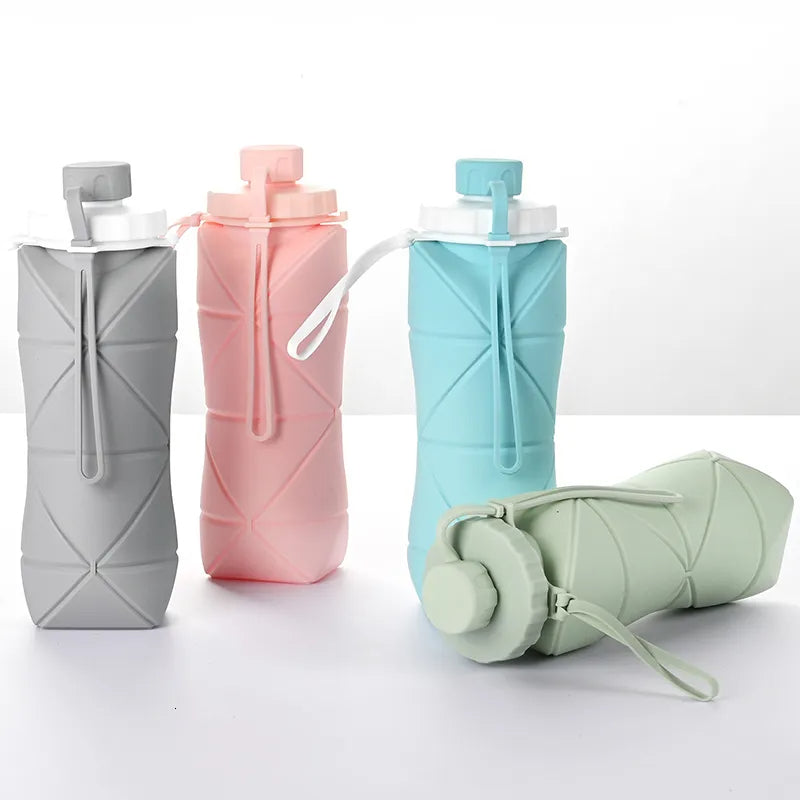 Silicone Foldable Water Bottle – Leak-Proof Collapsible Travel Bottle for Gym, Outdoor & Daily Use