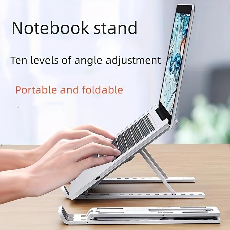 Adjustable Foldable Aluminum Laptop Stand with Carry Pouch – Portable Ergonomic Notebook Holder