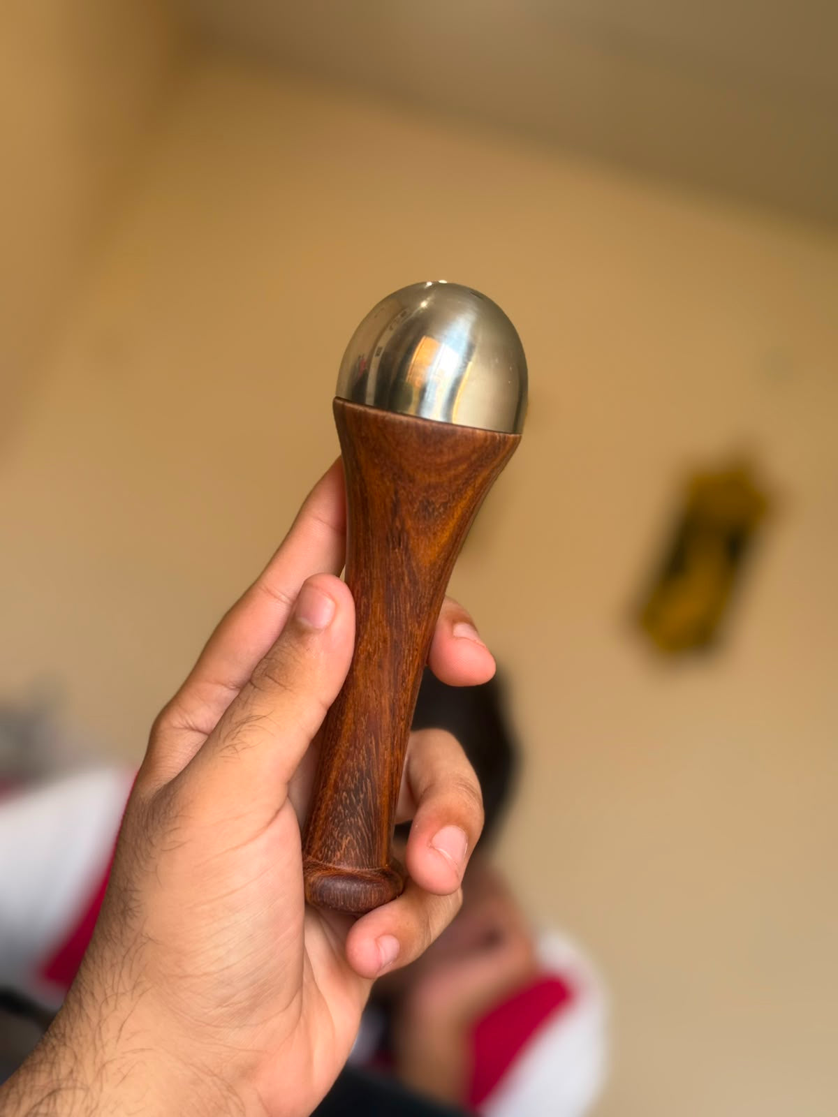 Kansa Wand Face & Body Massager – Traditional Metal Massage Tool with Wooden Handle