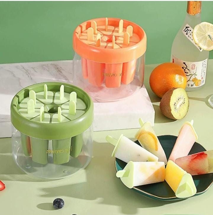 7-Slot Reusable Ice Pop Mold Set with Storage Container – DIY Homemade Popsicle Maker - Free Shipping