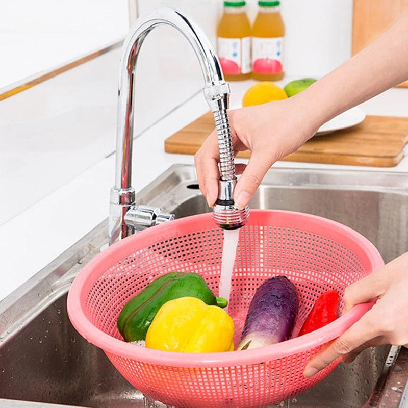 2-in-1 Kitchen Faucet Basket & 360° Rotating Faucet Sprayer Set – Water Saving Sink Accessories