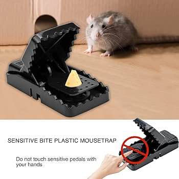 Reusable Plastic Mouse Trap – Snap Style Rodent Catcher for Indoor & Outdoor Pest Control Use