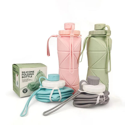 Silicone Foldable Water Bottle – Leak-Proof Collapsible Travel Bottle for Gym, Outdoor & Daily Use