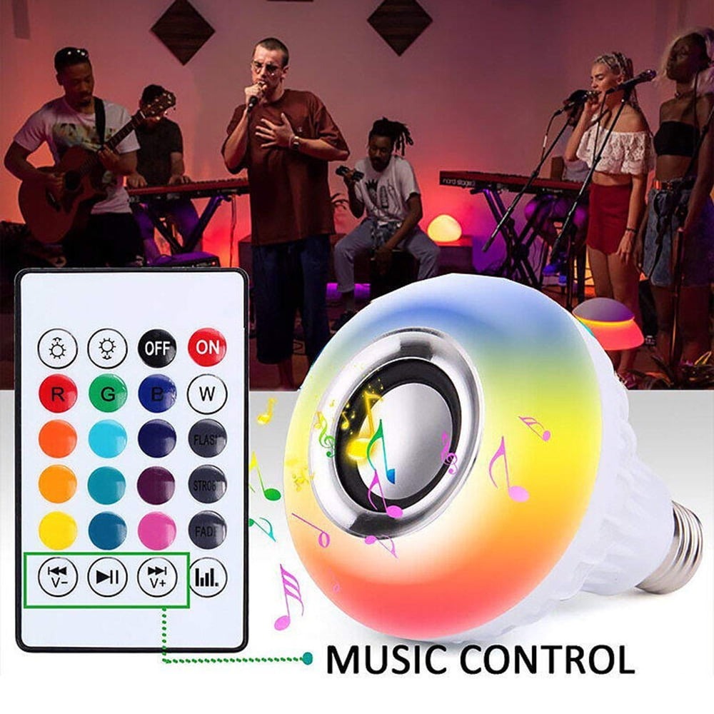 Bluetooth RGB LED Music Bulb Speaker – Wireless Color Changing Light with Built-in Bluetooth Audio Speaker