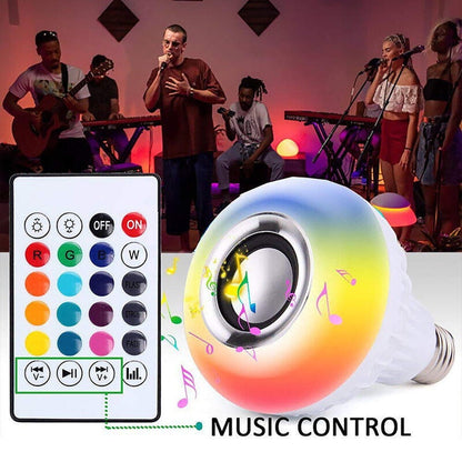 Bluetooth RGB LED Music Bulb Speaker – Wireless Color Changing Light with Built-in Bluetooth Audio Speaker