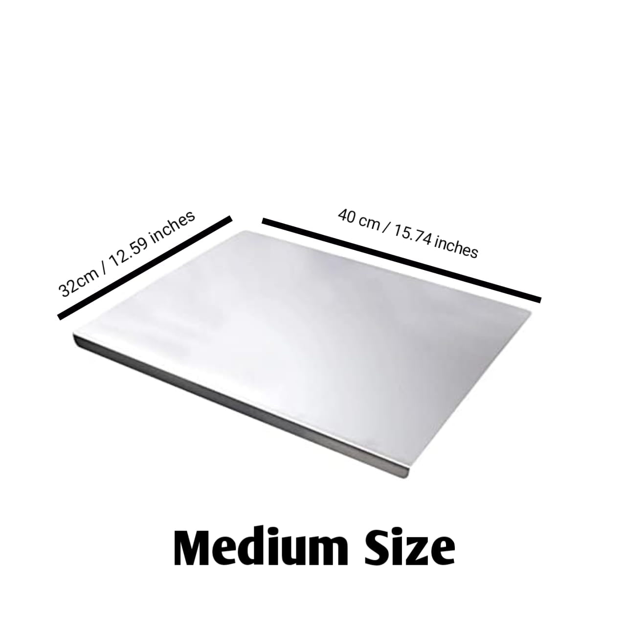 Stainless Steel Cutting Board – Double-Sided Heavy Duty Chopping Board for Meat, Vegetables & Kitchen Food Preparation